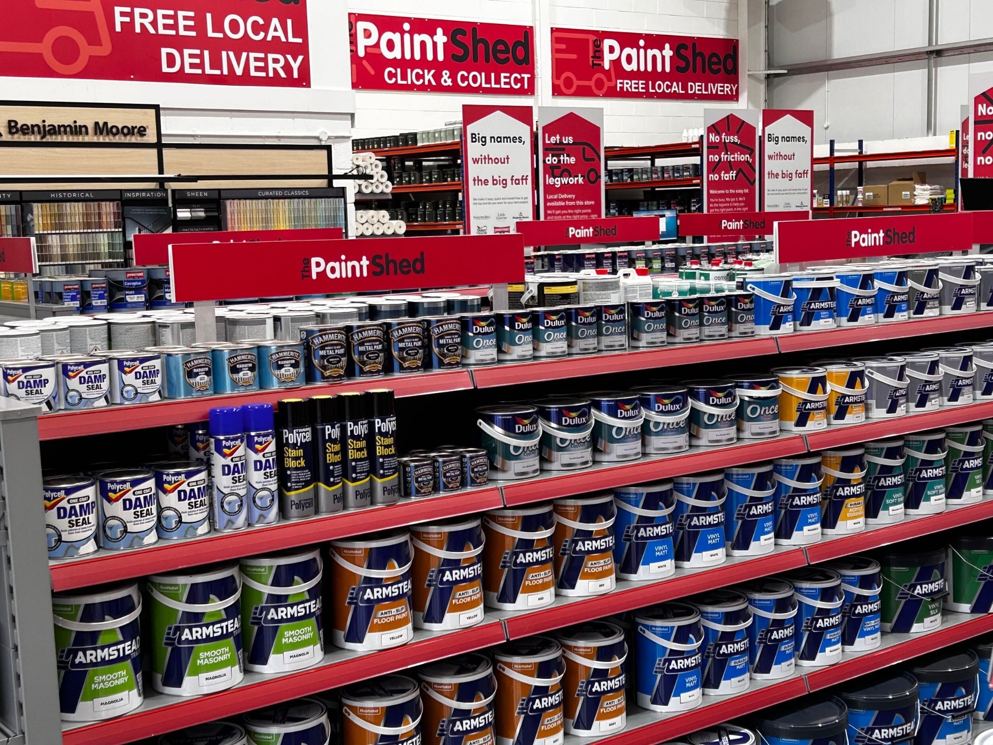 Finished retail displays and merchandising space