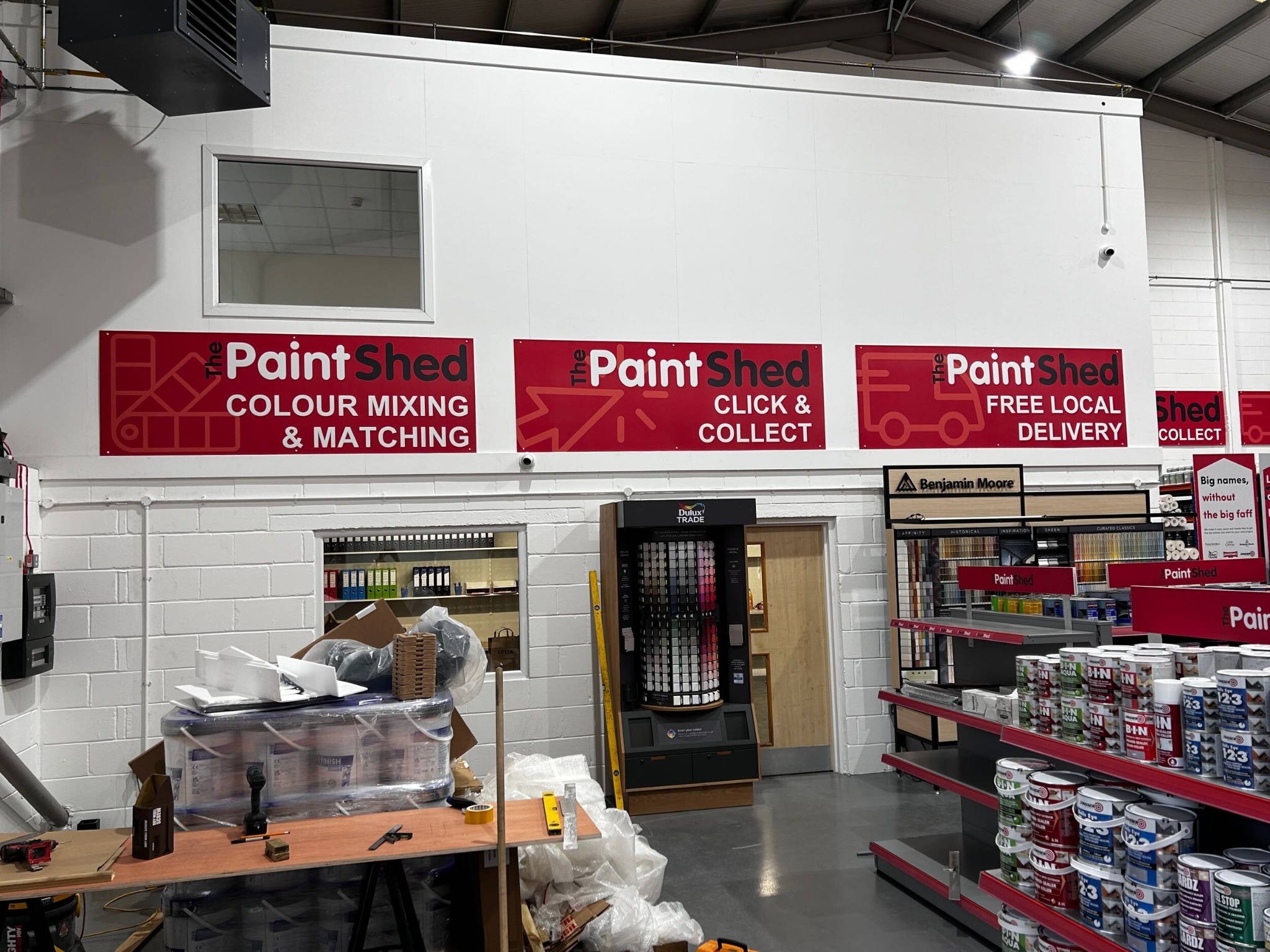 Completed Paint Shed trade store interior