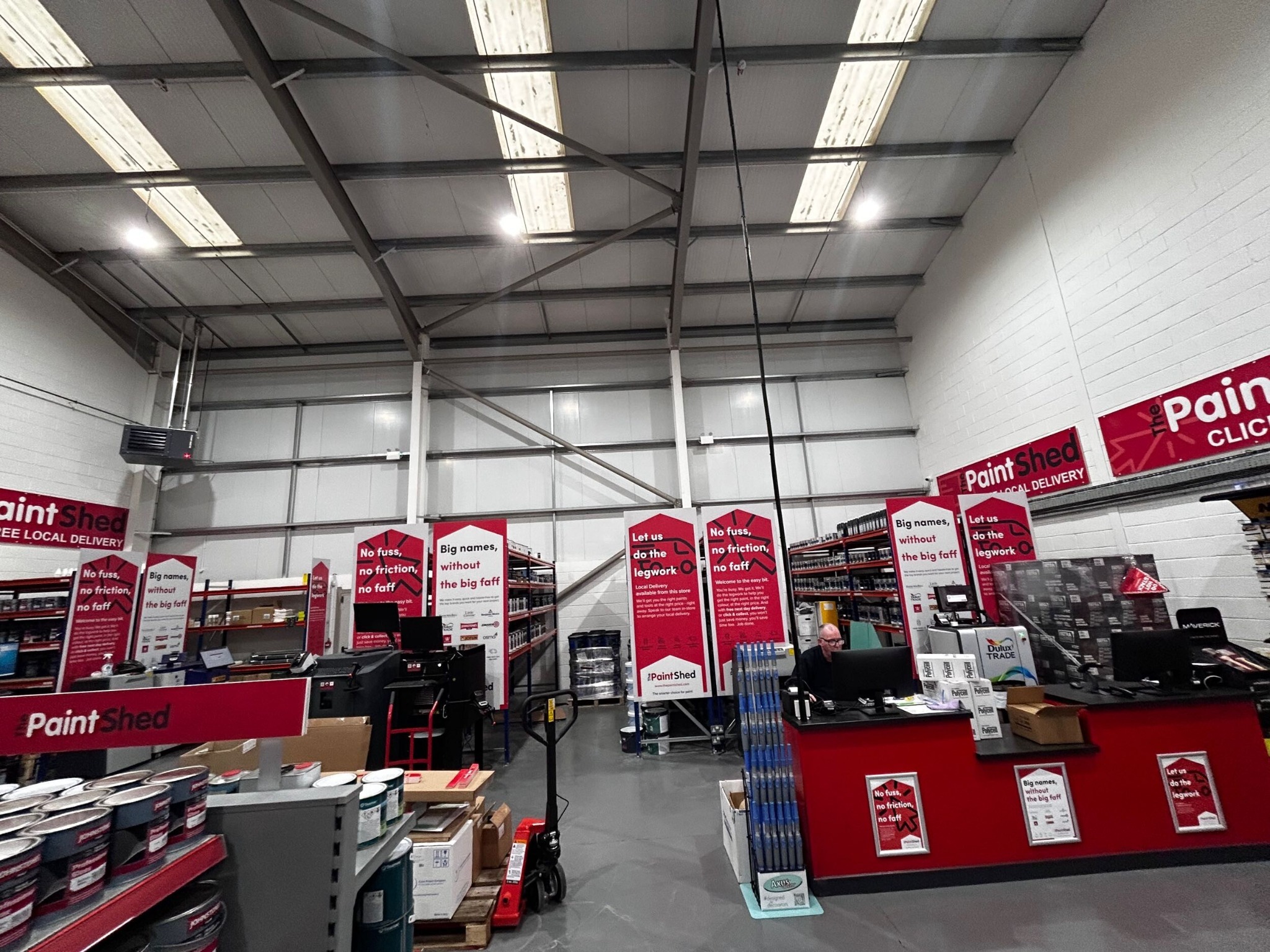 Completed shop floor with new lighting and services